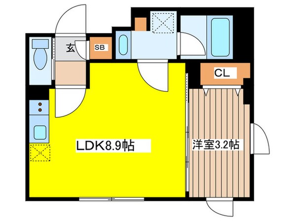 ウェルスクエアイズム下高井戸の物件間取画像